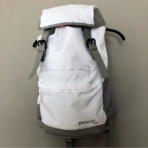 Puma White Gray ProCat Backpack Hot Pink Athletic Travel Gym Yoga School Bag